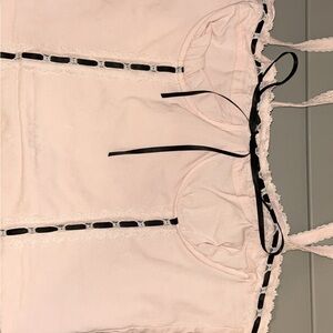 PacSun Pink and Black Lace Trim Crop Top